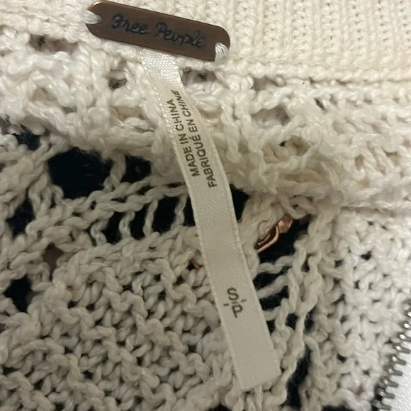 Free People White Lace zipper Crochet Cardigan - Picture 8 of 11
